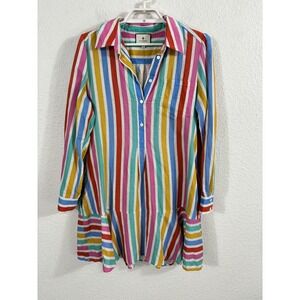 Tuckernuck Colorful Striped Button-Down Mini Dress
